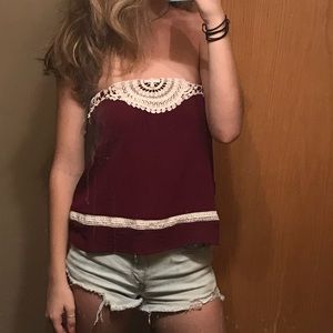 Maroon tube top